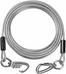 Tie Out Cable for Dogs Heavy Duty, 10/15/20/25/30/50FT Dog Runner Chain for Small Large Dogs, Chew Proof, Tangle-Free Dog Leads Tether for Yard, Outside- Up to 400 pounds