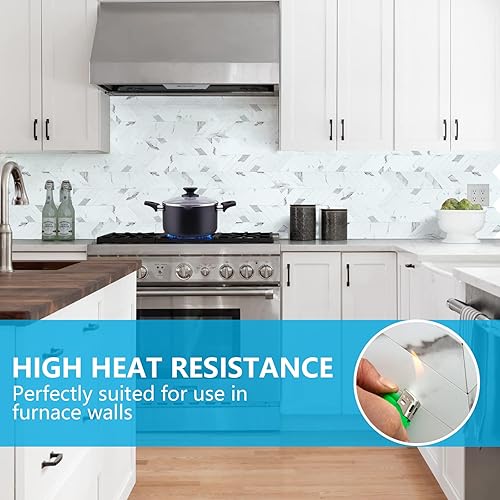 Miniatura 5 de 10 hojas de mármol blanco PVC despegar y pegar, azulejos de pared autoadhesivos con patrón de espiga para cocina y baño