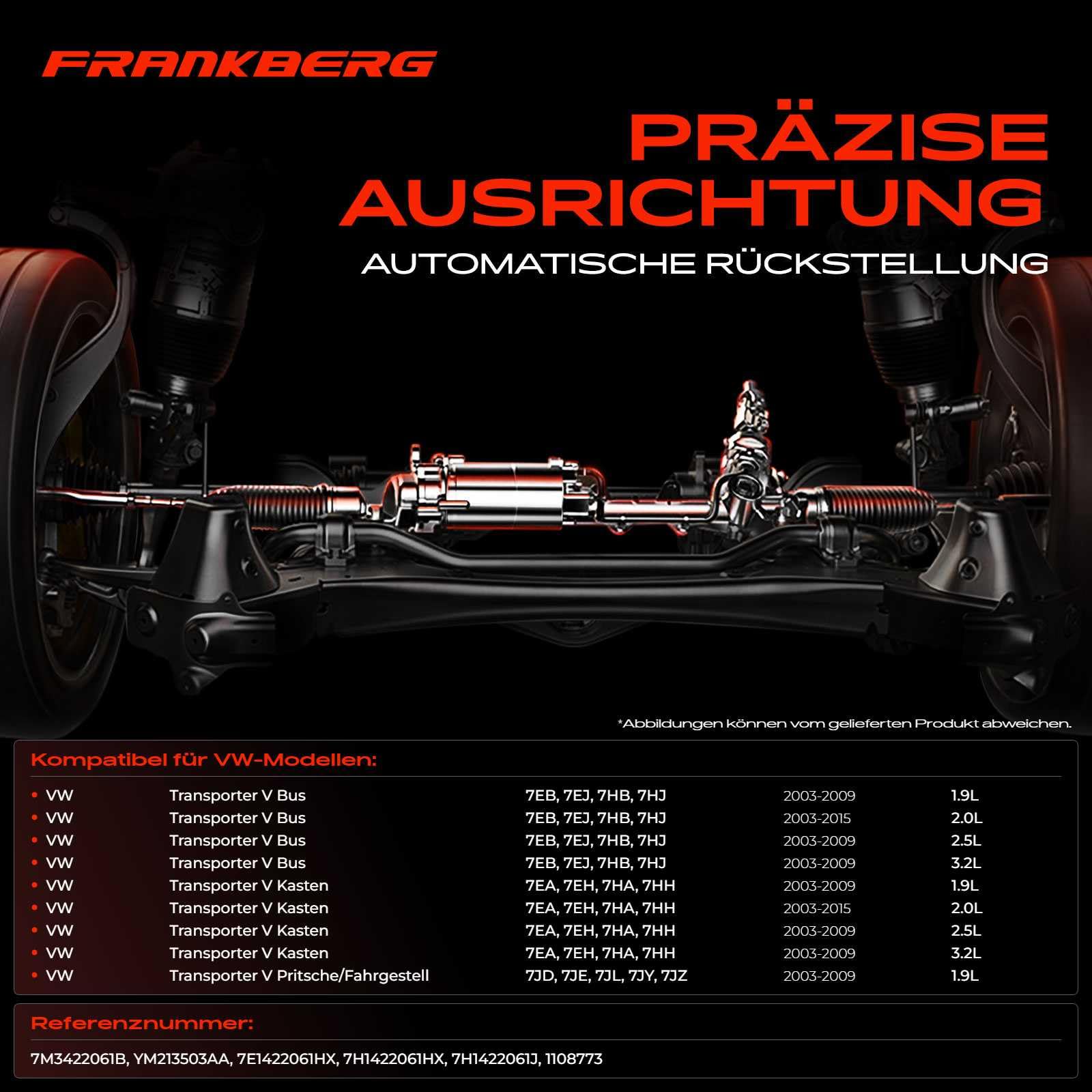 Frankberg Lenkgetriebe Servolenkgetriebe Hydraulisch für Linkslenker Kompatibel mit M.u.l.t.i.v.a.n VI SGF SGM SGN 2.0L 2015-2021 Transporter VI SFD SFE SFL SFZ 2.0L 2015-2021 Replace# 7H1422061J