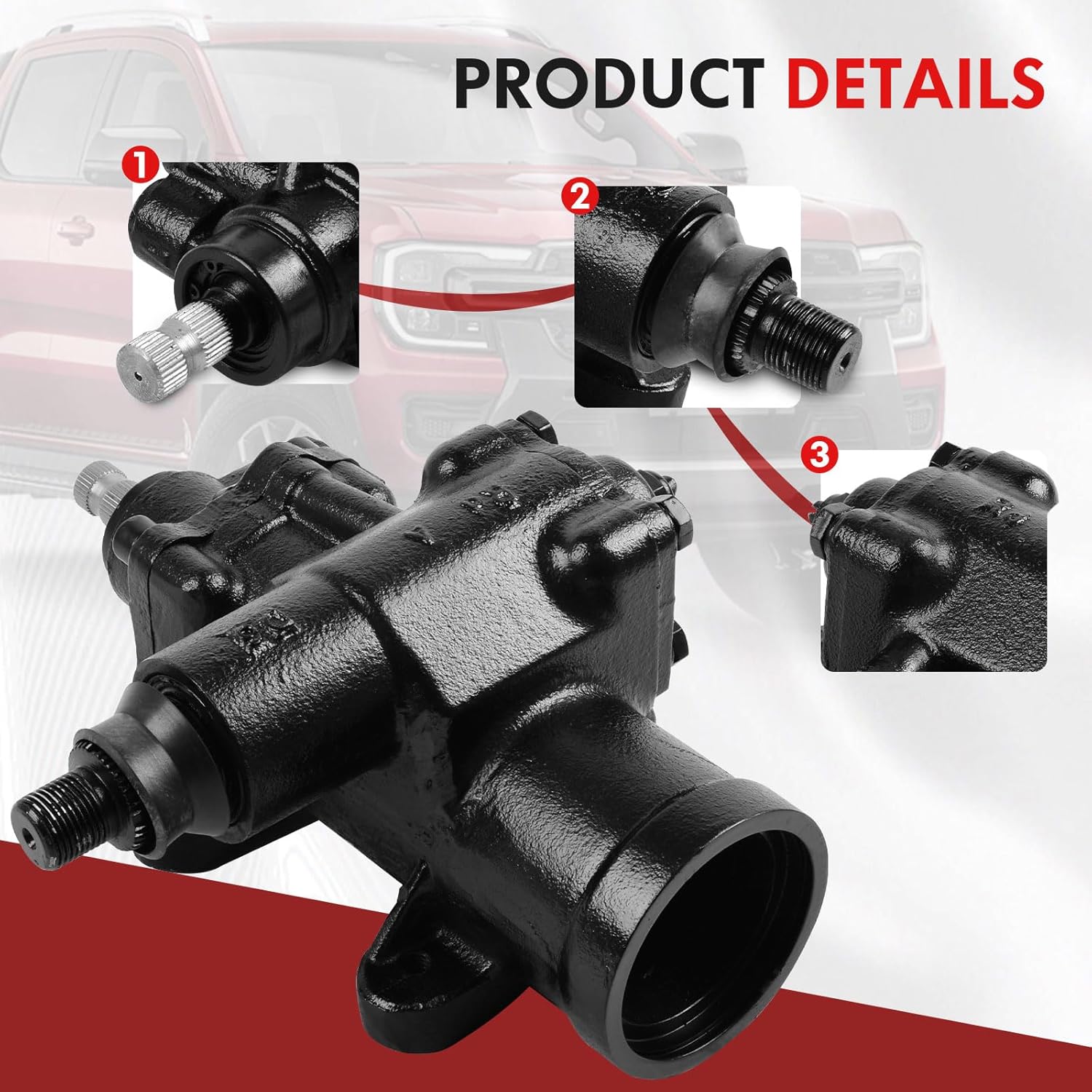 Power Steering Gearbox Gear Box for 1980-1997 Ford F150 F250 HD F350 Ranger F Super Duty, Replace# 27-7516