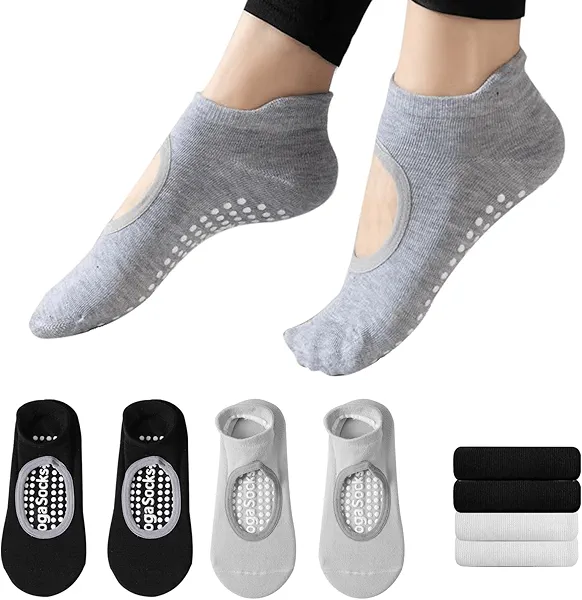 Dodulifc Pilates Socks with Grips for Women,Non Slip Grippy Socks for Yoga, Barre, Hospital, Workout,Pilates Gifts