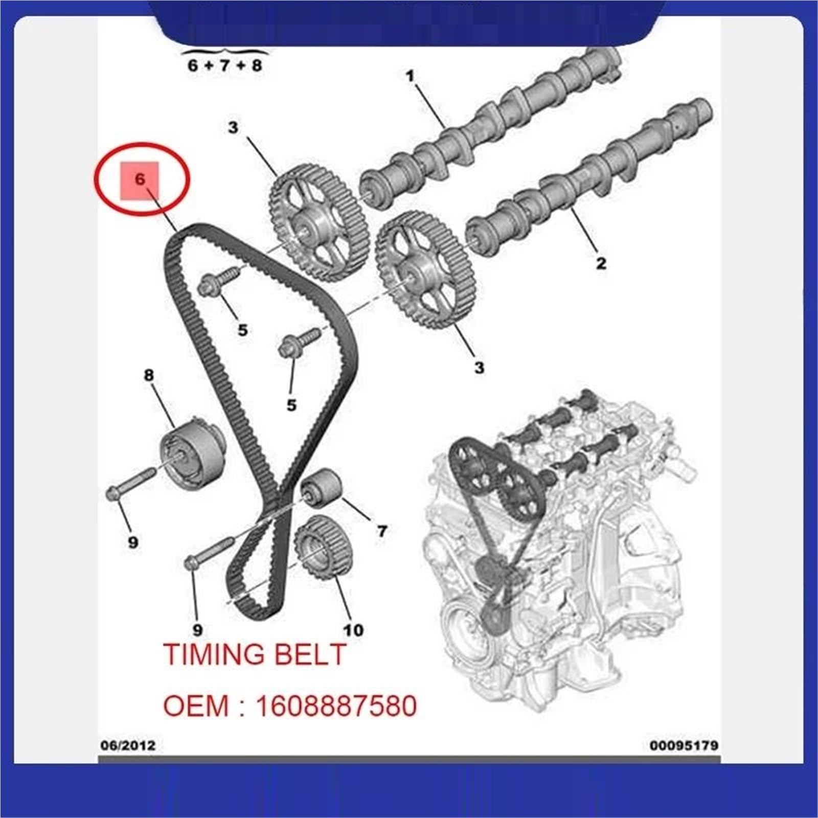 1608887580 Correa De Distribución Motor Gasolina Para Peugeot 2008 308 T9 408 301 208 3008 1.2THP Piñón cadena | 5pcs