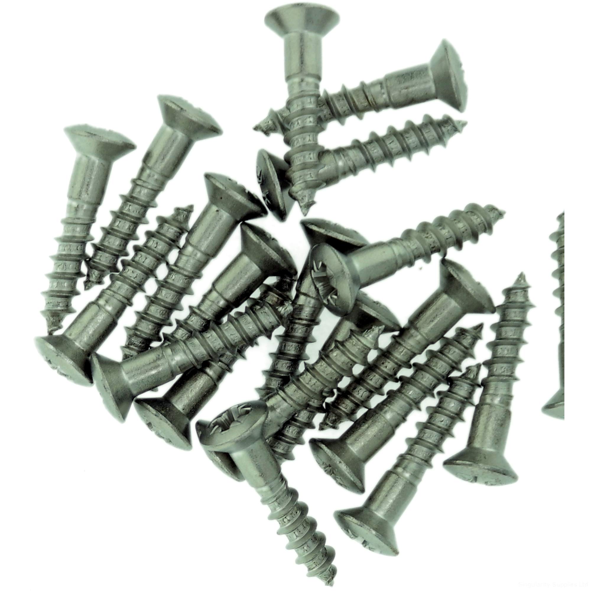 Singularity Supplies No.10 X 1.18 (5.0Mm X 30Mm) Pozi Raised Countersunk Wood Screw - Stainless Steel (A2) (Pack Of 20)