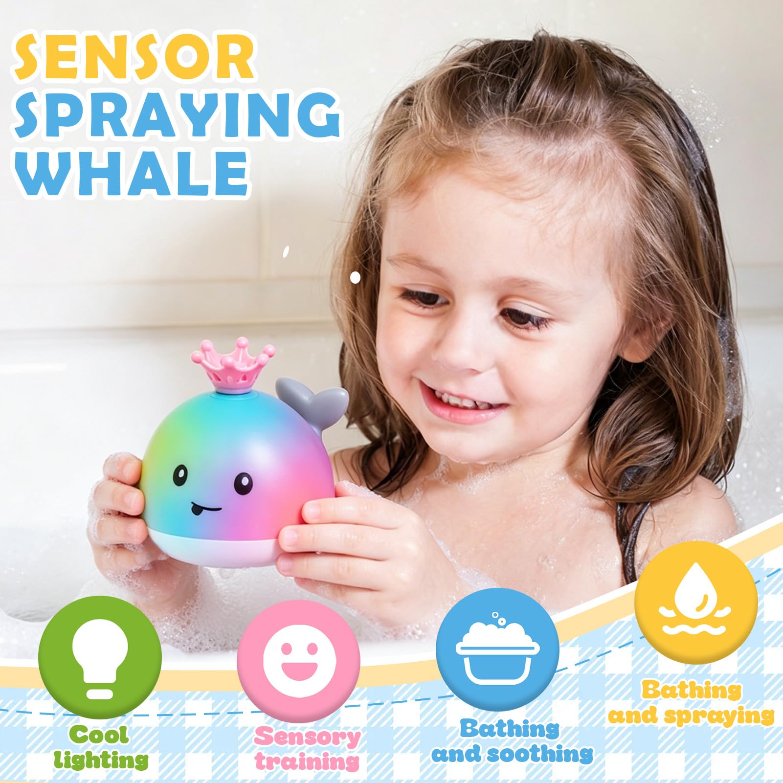 Juguete Baño para Bebés, Ballena LED Juguetes Baño Bebe, Juguetes de baño Iluminados, Juguetes Bañera Bebe, Juguetes de Ducha, para Bañera, Ducha o Fiesta en la Piscina — view 6