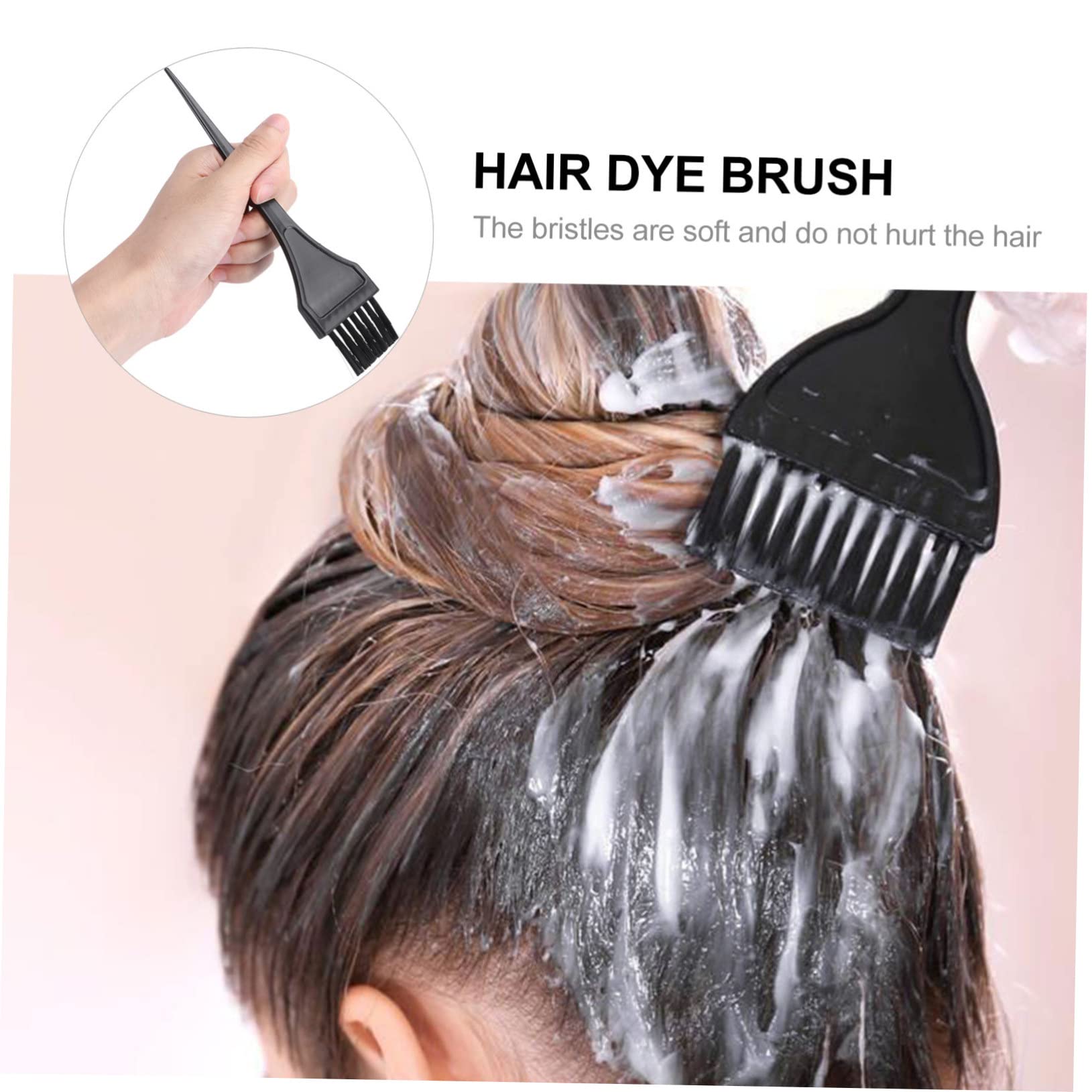 10 Stück Haarfärbebrett und Pinsel aus Kunststoff mit Gutem Deckvermögen für Salon und Zuhause in Schwarz zum Haare Färben