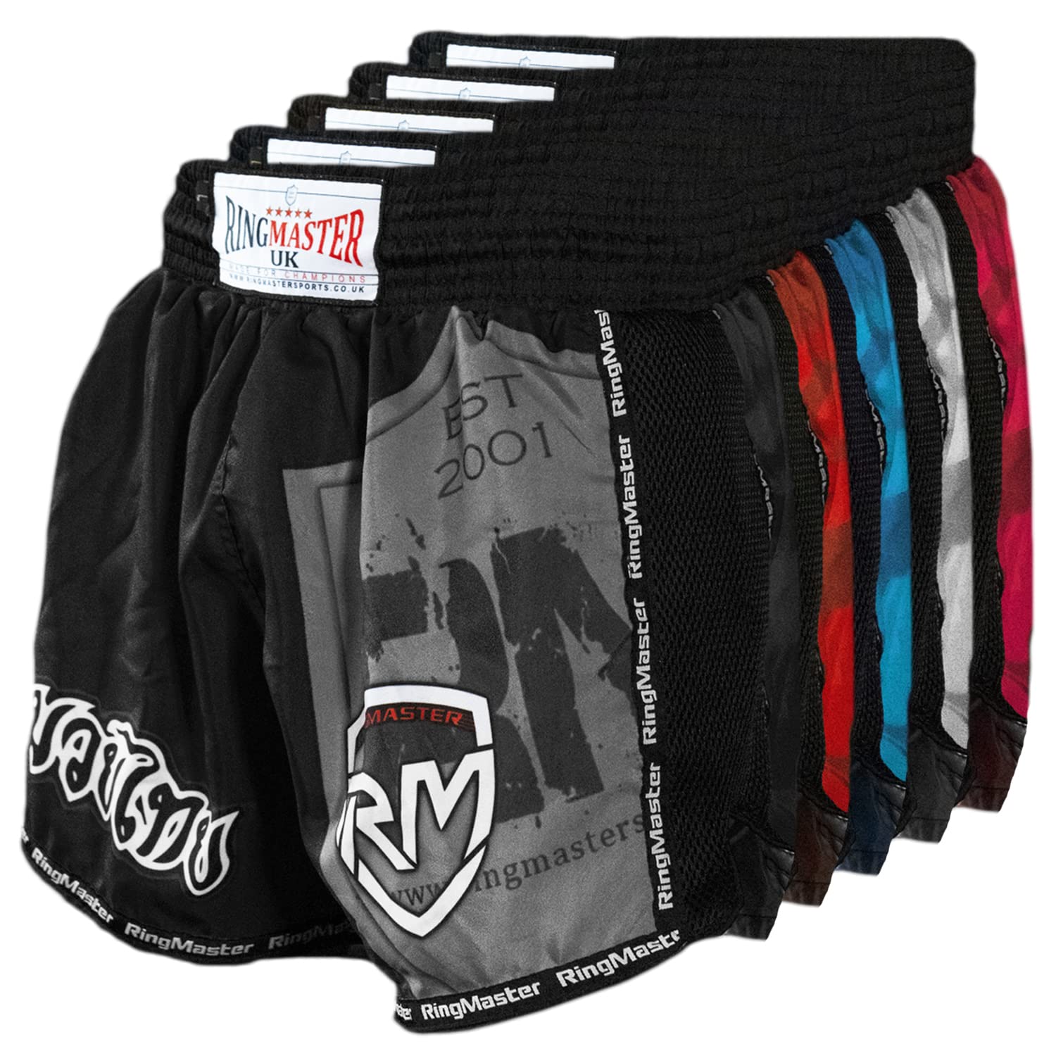 Ringmaster Black Warrior Kids Kickboxing Thai Shorts Kick Training Clothing Mma Martial Arts (, X Small)
