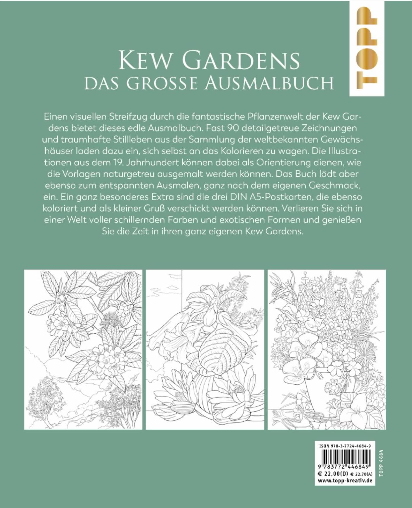 Kew Gardens - das große Ausmalbuch: Motive aus der Sammlung der Königlichen Botanischen Gärten