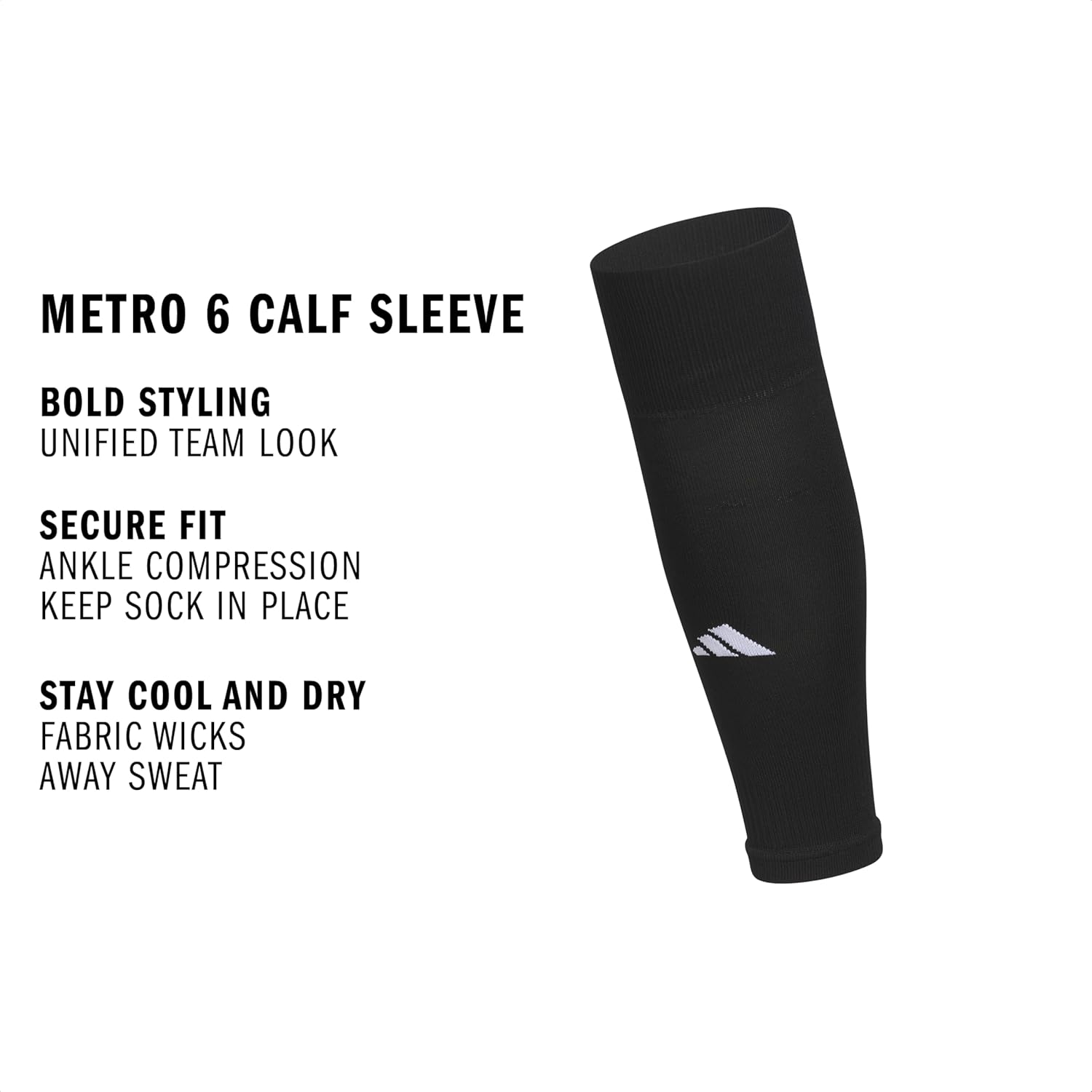 adidas Unisex Metro Soccer Socks or Calf Sleeves (1 Pair) Over-the-Calf - Image 2