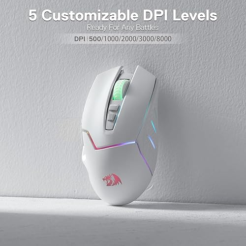 Miniatura 5 de Redragon M690 PRO - Ratón inalámbrico para juegos, 8000 DPI con cable/inalámbrico para jugadores con tecla de disparo rápido, 8 botones macro,