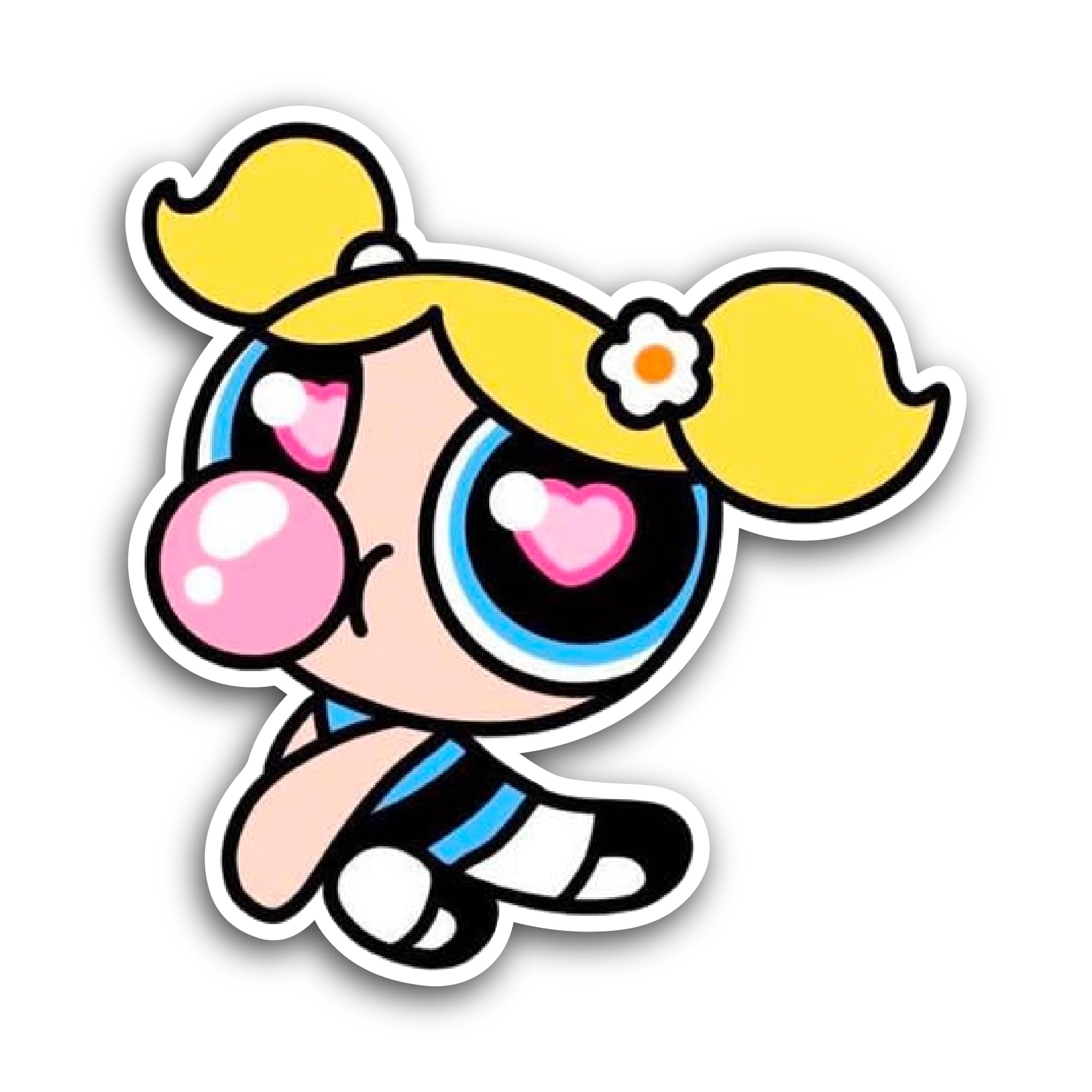 2 (Pieces) 3" and 5" P0werpuff Girls Sticker, Waterproof Vinyl Decals for Many Purpose Like Cars, Trucks, Laptops, Phones, Windows and More