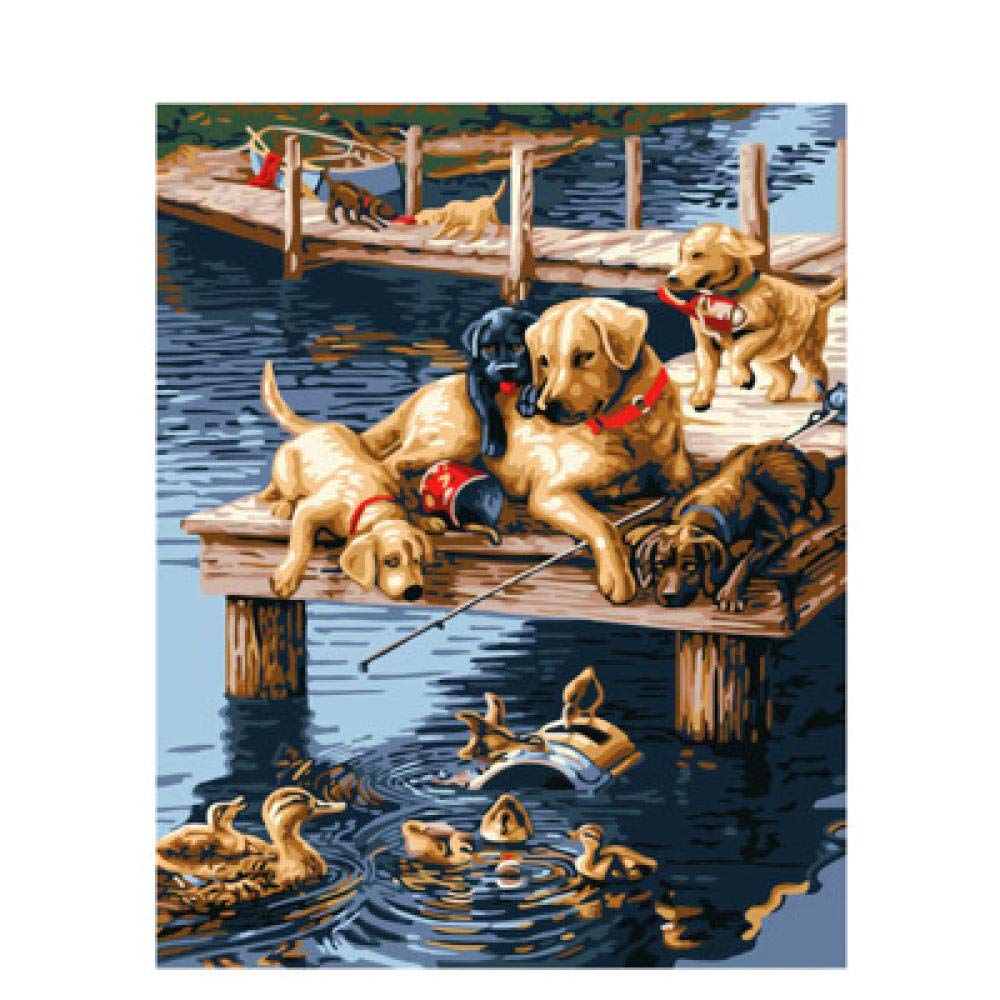 Diamond Painting Kits Puppy and Duck 5D Diamond Painting Kits for Adults, Kids,Room Decoration, Home, Office,Dimond Picture Art 5D Diamond Painting Kits Full Drill(30x40cm)