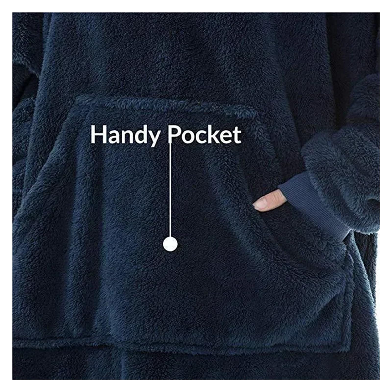 Invierno con Capucha suéter Manta Mujer Polar de Gran tamaño Mangas Bolso Grande cálido Grueso TV Bata Pareja(Style A-Gray)