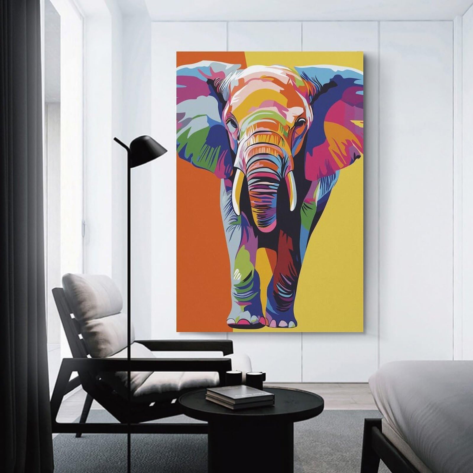 Junmoney Unframe-Style-18 Decorative Wall Artwork Elephant Art, 20X30inch(50X75cm), For Contemporary Homes, Apartments Or Offices, An Easy Choice For New Home Styling