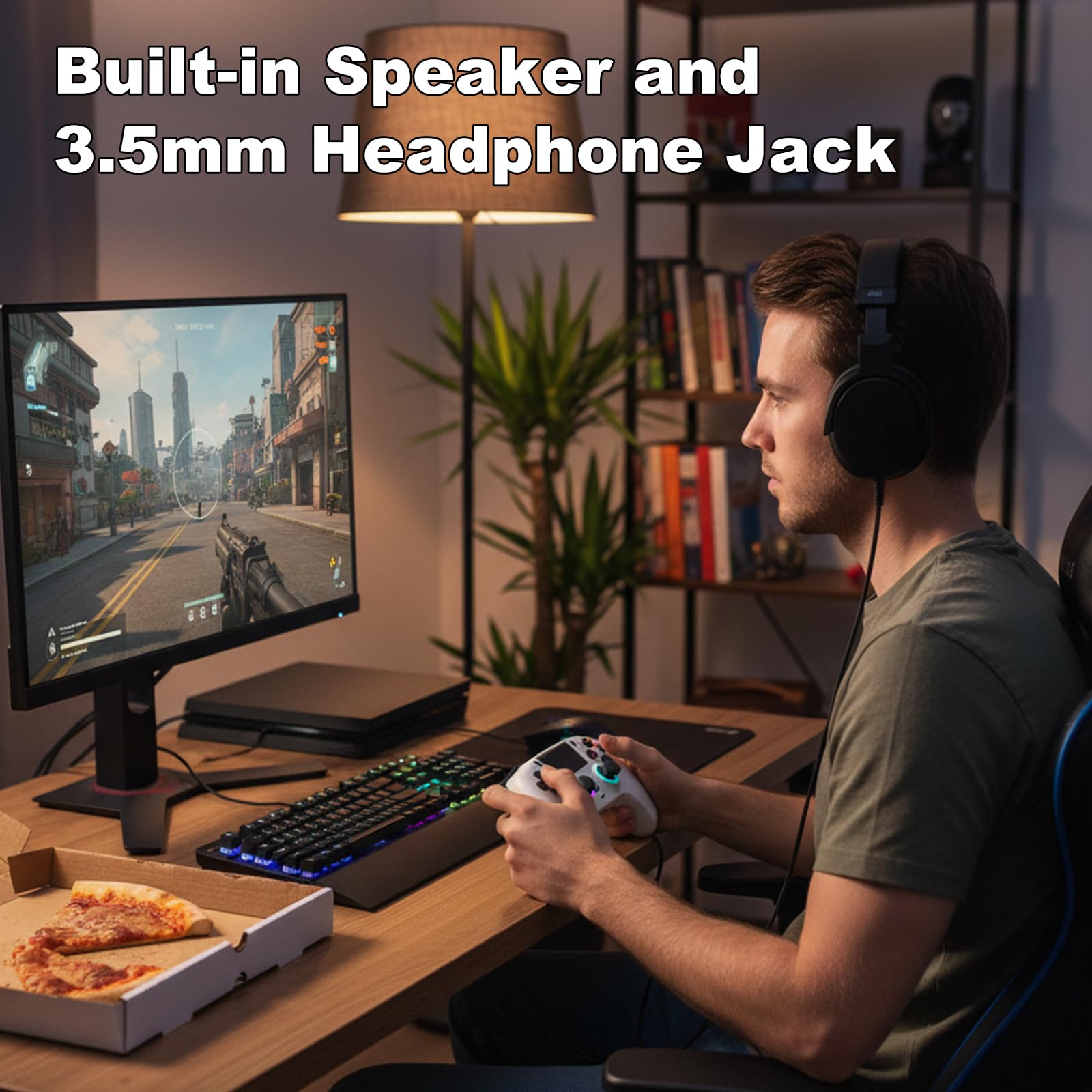 Kontroler Bezprzewodowy DuLingKer z Efektem Halla dla PS4/Pro/Slim, Joystick z RGB i Wibracjami
