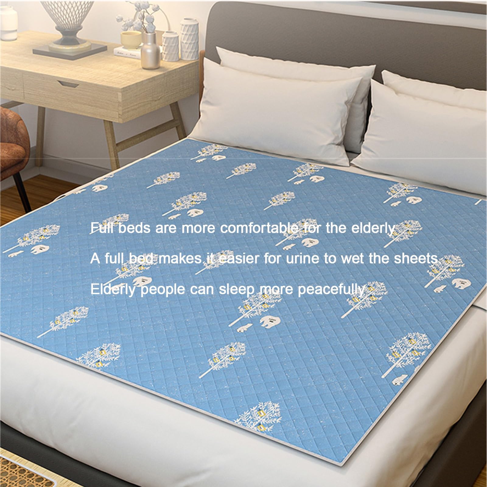 Empapadores Cama Adultos Incontinencia Protector Colchon para Ancianos Enfermería Empapador Reutilizable De Incontinencia Reutilizables Incontinen(2pcs,150X200CM_Grey)