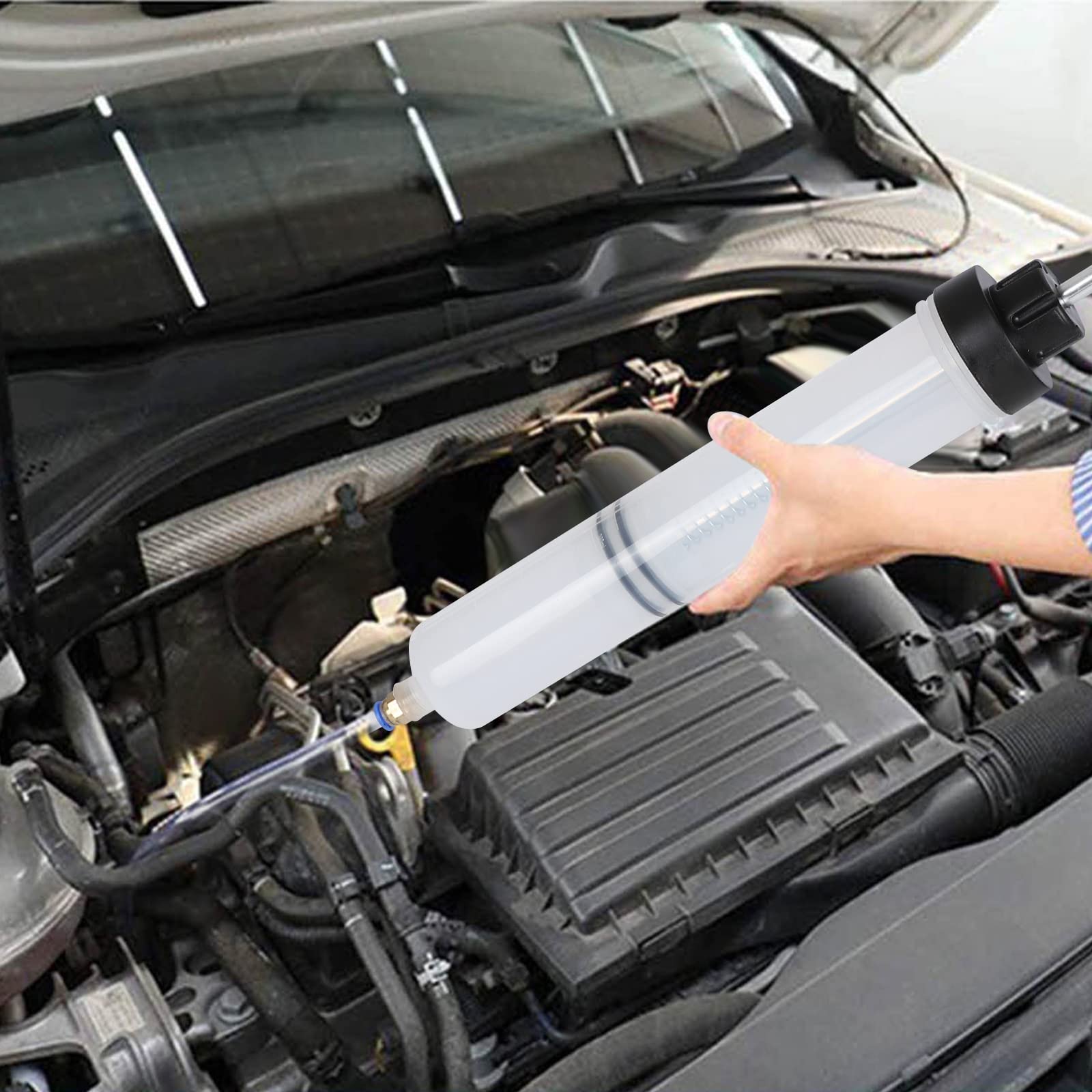 500cc Huile Aspiration seringue avec Tuyau,extracteur de Liquide de Frein, Aspiration et Remplissage manuels de Carburant,Pompe de Remplissage de Liquide d'huile