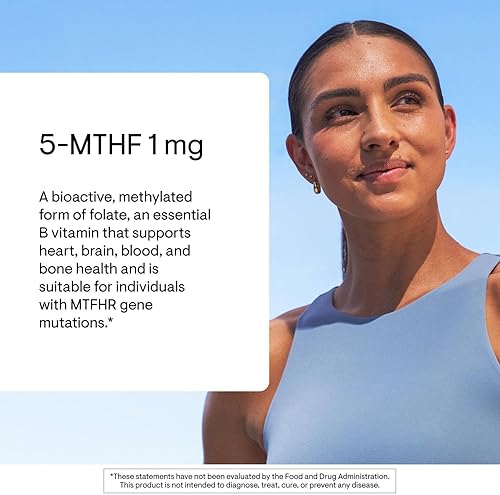 Miniatura 3 de THORNE - 5-MTHF - Suplemento de metilfolato (Folato B9 activo) - Apoya la salud cardiovascular, el desarrollo fetal, la salud de los nervios, la