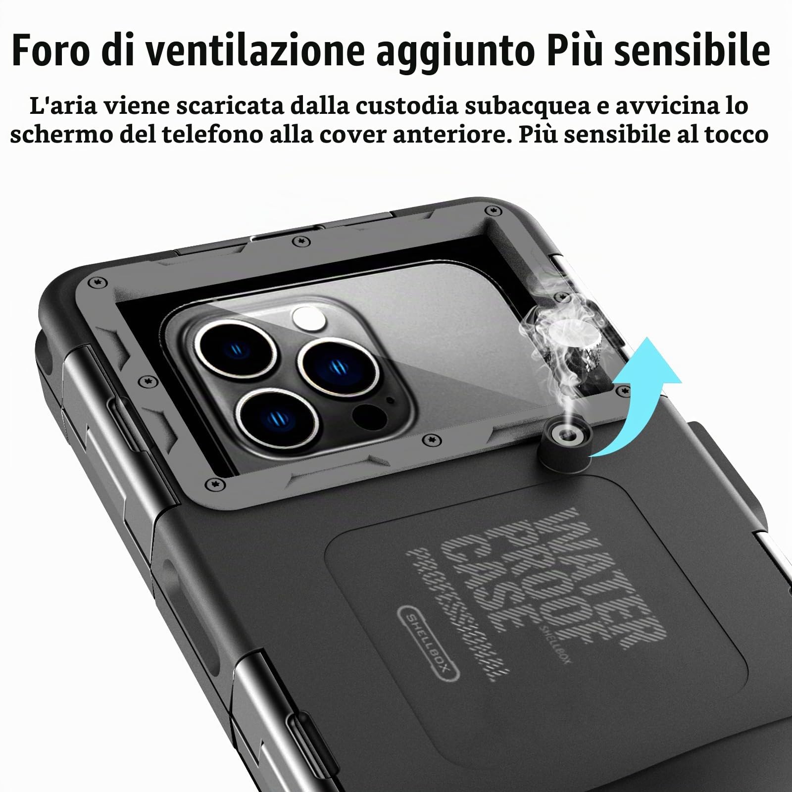 Custodia Impermeabile Smartphone IPX8 Porta Custodia Cellulare Impermeabile Universale Custodia Subacquea Sacchetto per iPhone 17 Pro 17 Air 16e 14 15 16 Pro 14 15 16 17 Pro Max Samsung S25 S24 Ultra