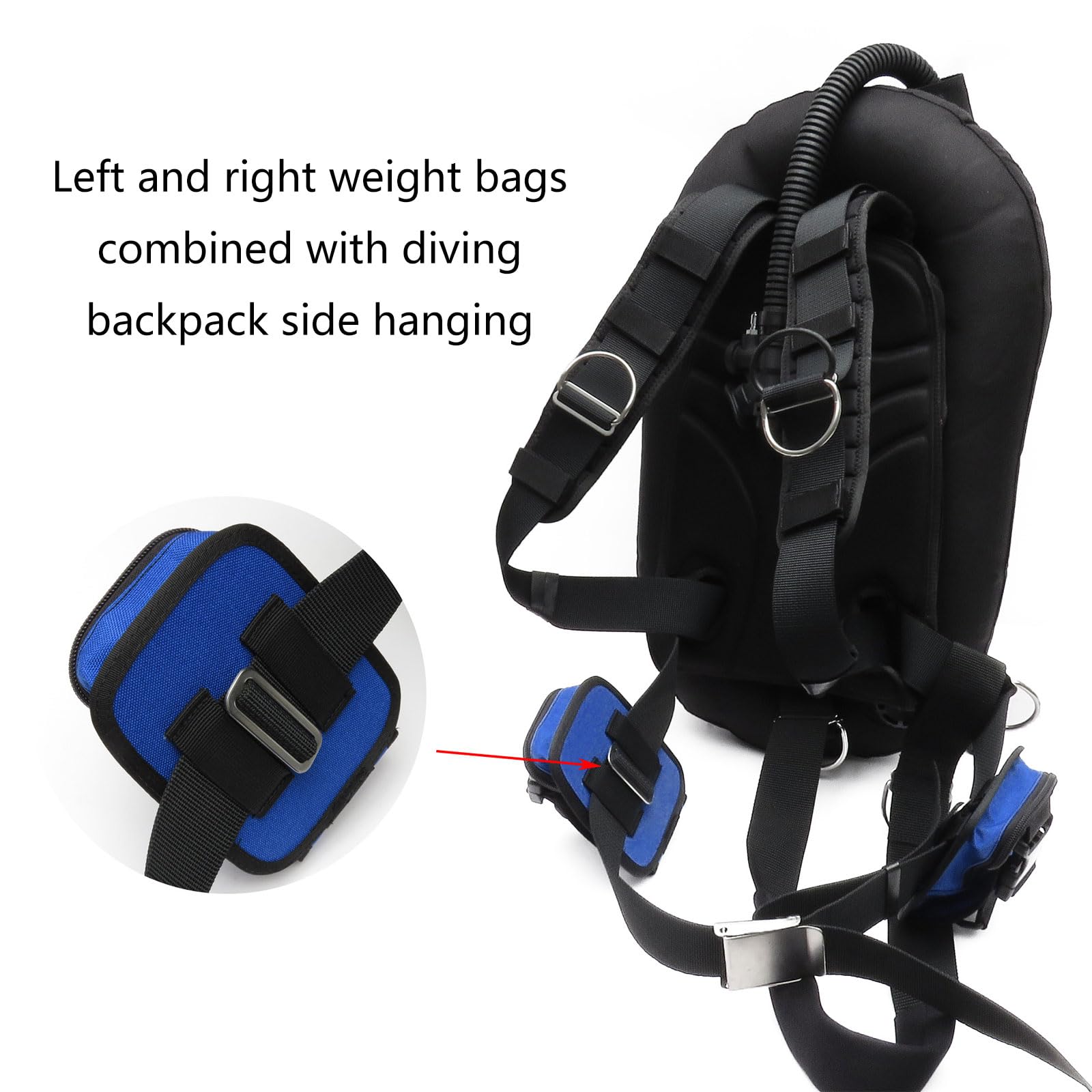 Laikoutd 2KG Diving Counter Weight Pocket Diver Weights Pouches with Fast Release Buckles Diving Counter Weight Pockets 5LB