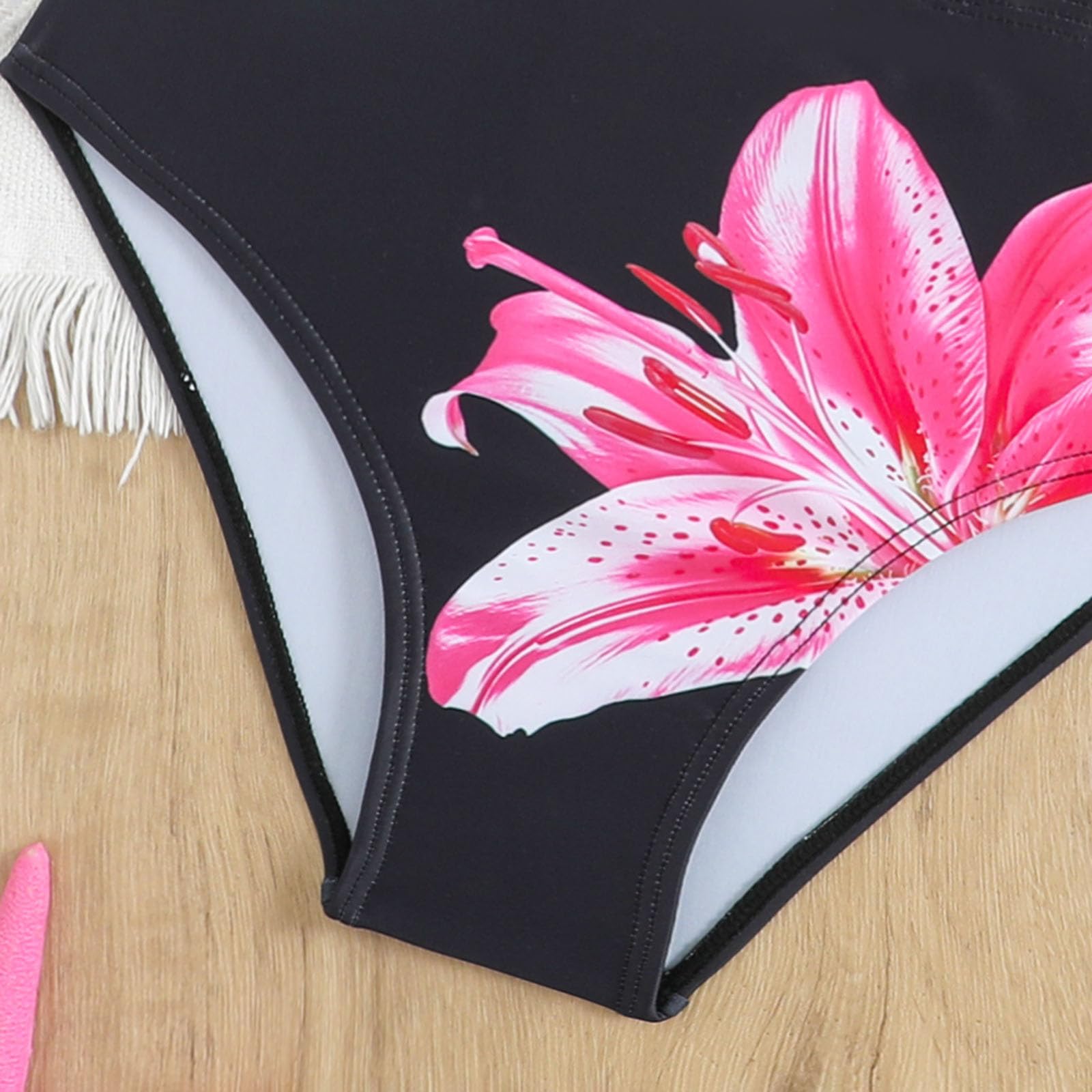 Bikini Niña 3 Piezas con Falda Sarong Bañador Infantil Traje de Baño Verano 7-16 Años