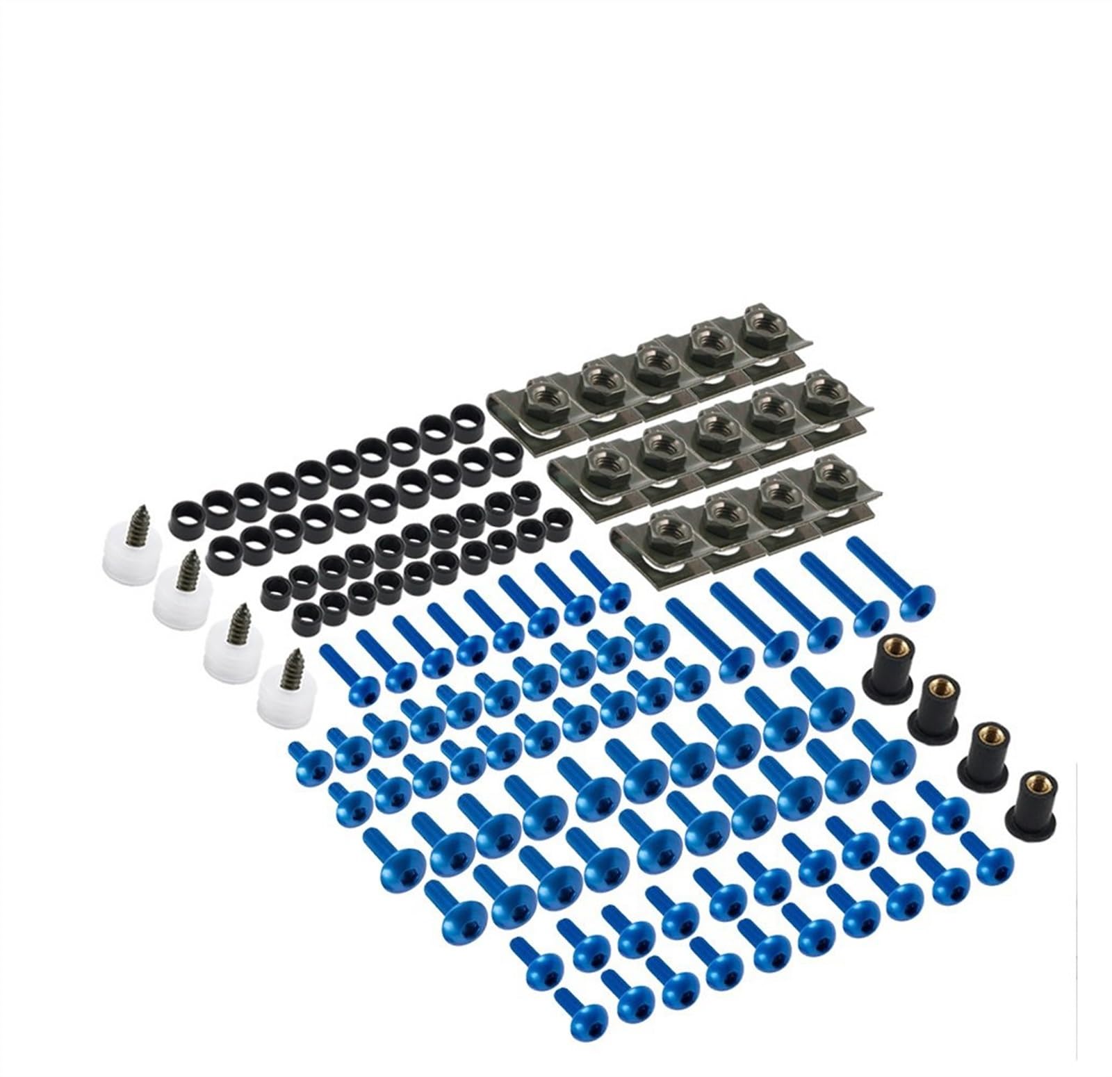 Moto Carena Bulloni Carenatura Viti Carena Elementi Di Fissaggio Kit Per YZF R1 R15 R25 R3 R6 R125 R15 R25 MT03 MT07 MT10 Viti carenatura(Blu)