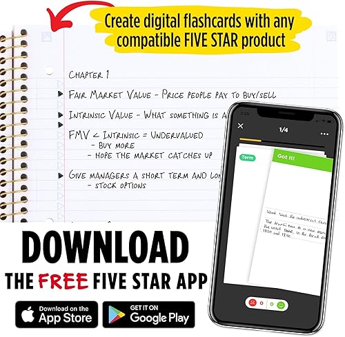 Miniatura 2 de Five Star Cuadernos en espiral, 1 materia, rayado universitario, 11 x 8-1/2 pulgadas, bonitos diseños de colores brillantes, paquete de 3, el diseño