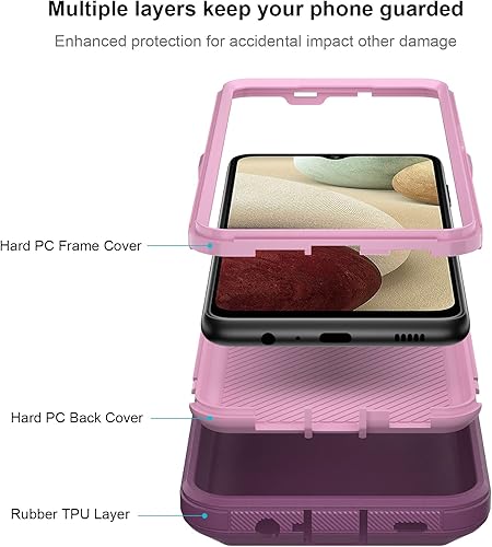 Miniatura 10 de Jiunai Funda para Samsung Galaxy A12, 2 en 1, de doble capa, a prueba de golpes, protección contra caídas, deportiva, híbrida, resistente, cubierta