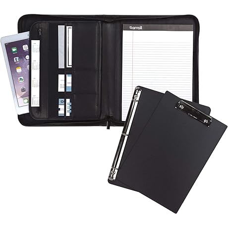 Samsill Professional Padfolio with Removable 3 Ring Clipboard