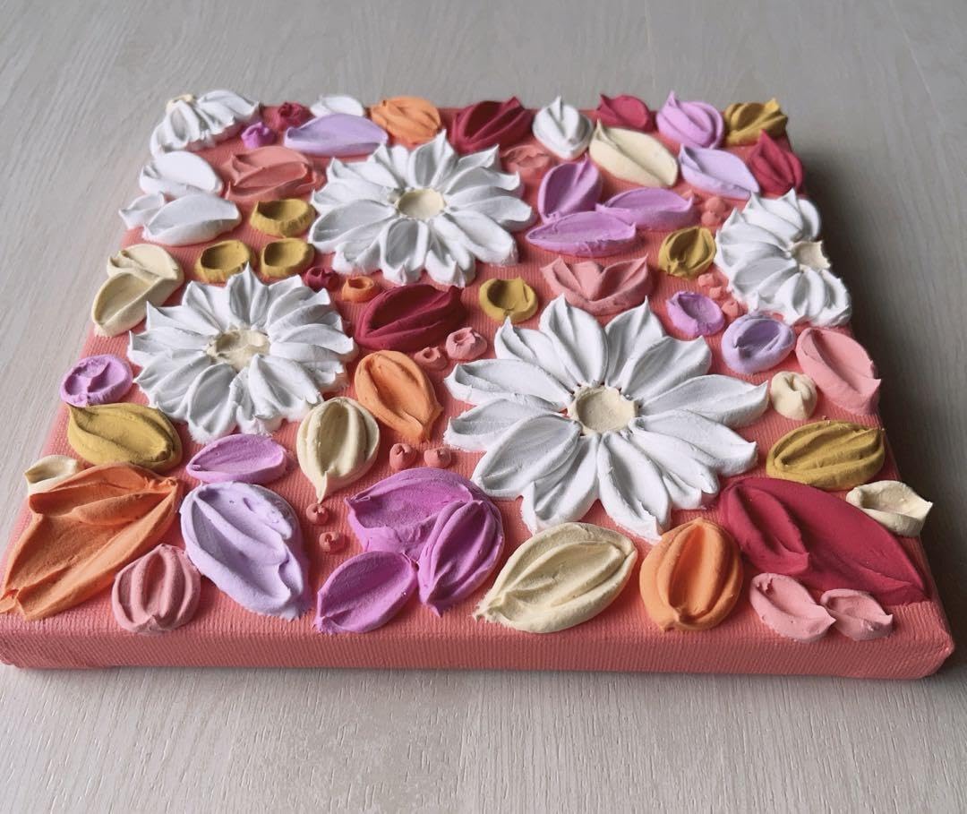 Amazon.co.jp: テクスチャーアート「FLOWER」No 20 原画 一点もの 3D