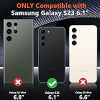 Vista 2 de SPIDERCASE Funda para Samsung Galaxy S23 protección contra caídas de grado militar de 10 pies paquete de 2 protector de pantalla de vidrio templado