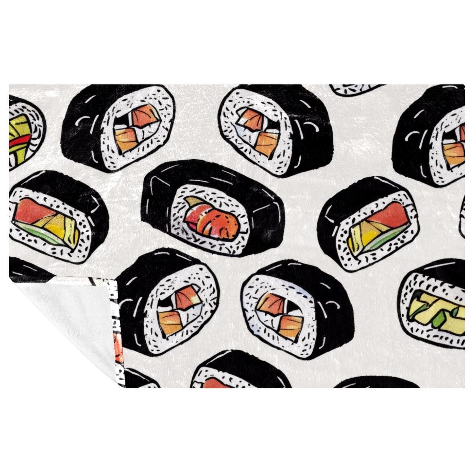 Couverture sushi futomaki une idée cadeau originale pour lit et camping