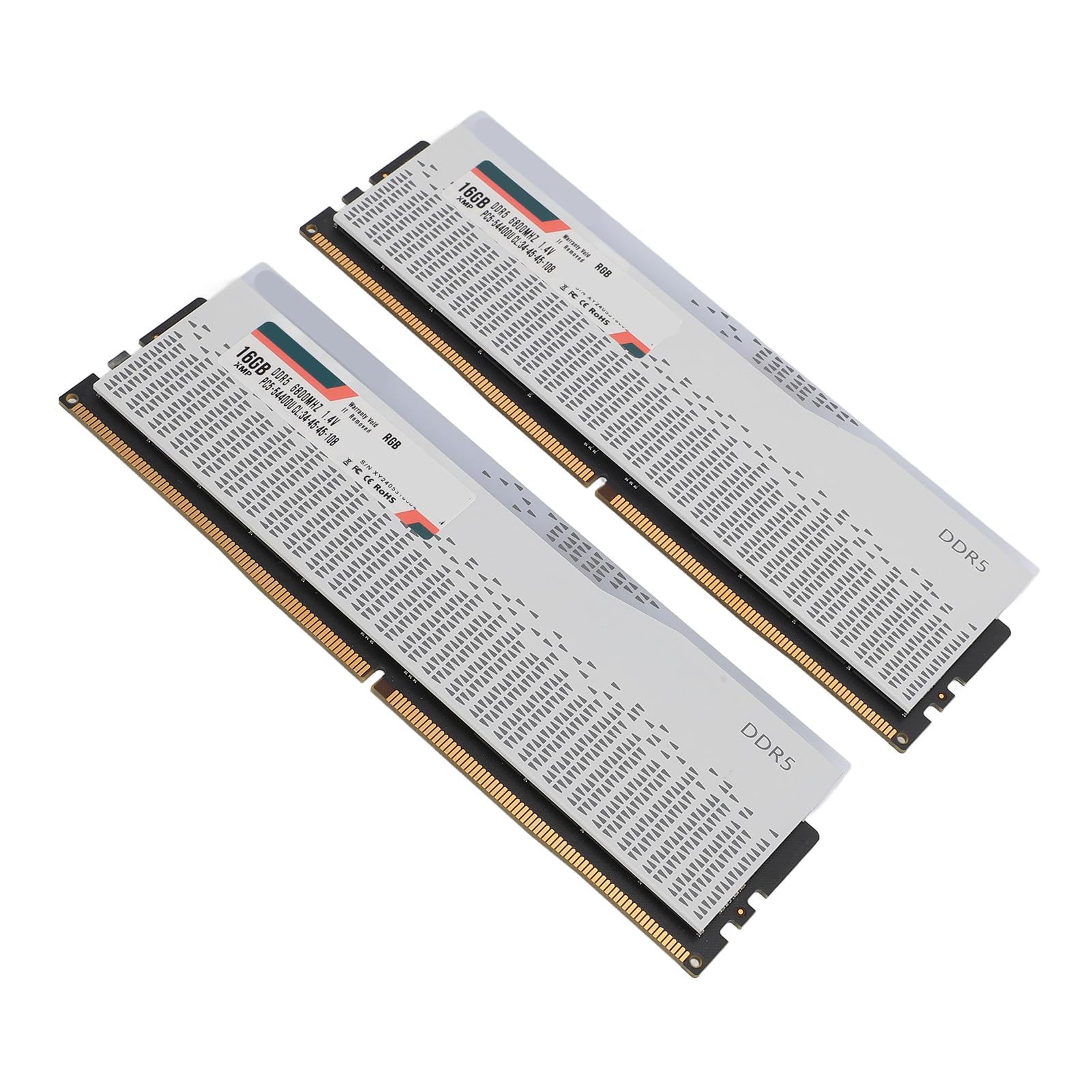 Luqeeg 32 GB Pamięci RAM DDR5 6800 MHz, Zestaw Pamięci PC5 54400U RGB, moduł o Wysokiej Wydajności z CL34 45 45 108, Obsługa XMP3 0 EXPO i Korekcja Błędów ECC, Idealny do Komputerów Stacjonarnych