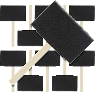Sponsored Ad - US Art Supply 4 inch Foam Sponge Wood Handle Paint Brush Set (Value Pack of 10) - Lightweight, durable and ...