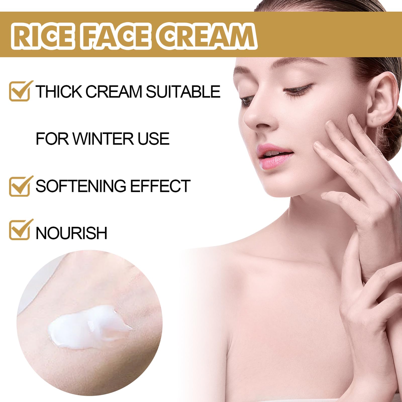 Reiscreme Reis Aufhellung Anti-Aging Gesichtscreme Mildert Falten
