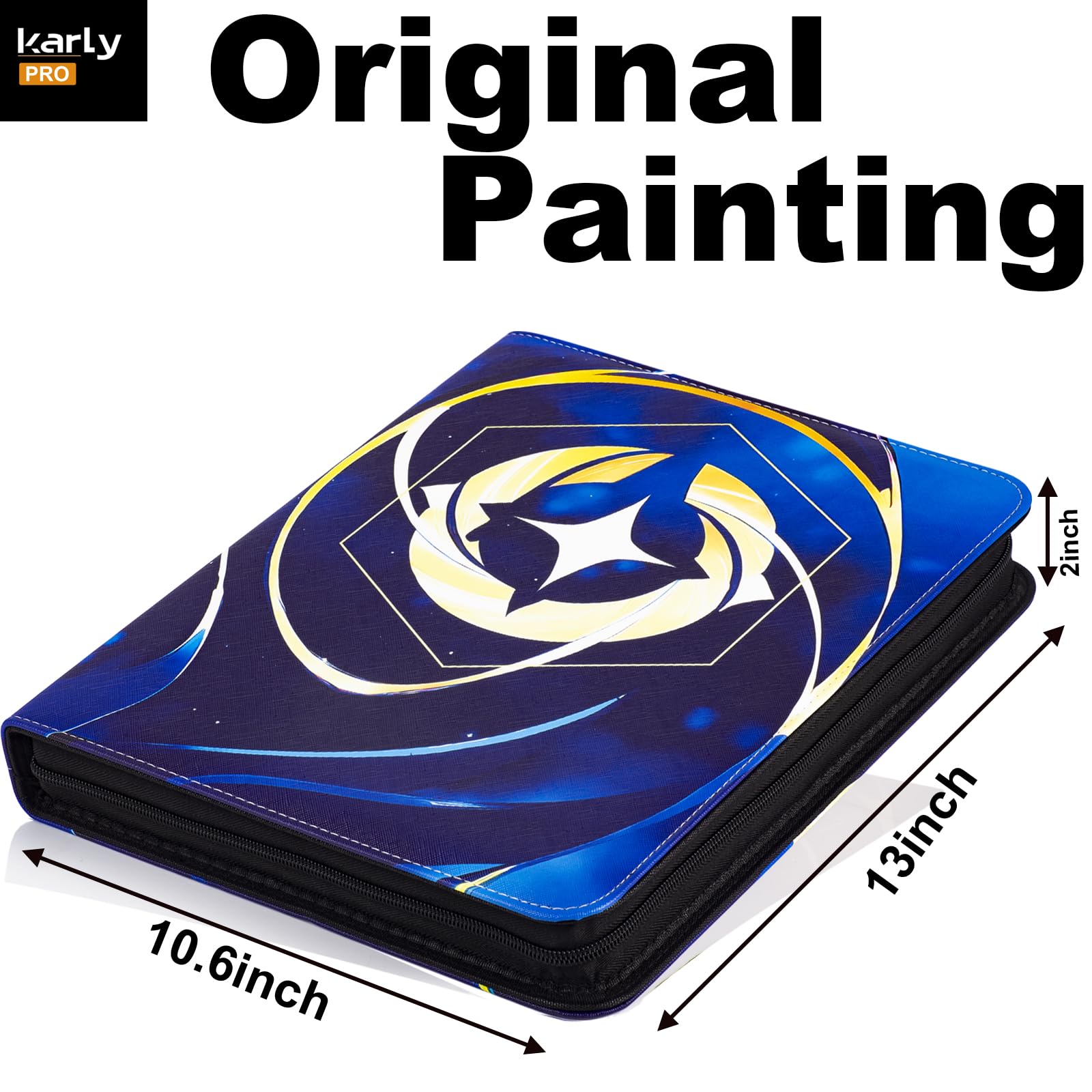 Carpeta para tarjetas Lorcana, álbum de tarjetas coleccionables de 990 bolsillos, 3 anillas, compatible con tarjetas Lorcana, tarjetas TCG y otras tarjetas de juego, color azul