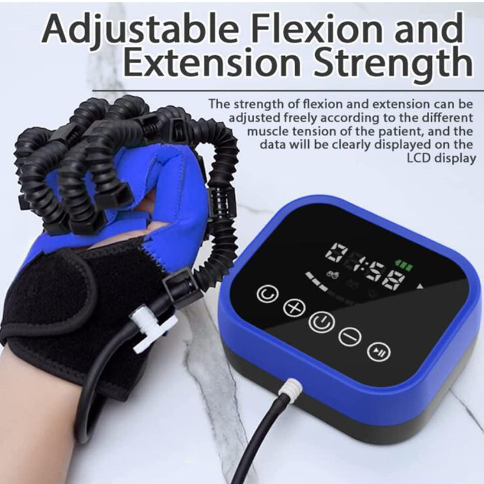 Esercitatore per Le Dita,Guanti Robotici per La Riabilitazione delle Dita per Pazienti con Emiplegia da Ictus,Tutore per Raddrizzare Le Dita per La Disfunzione della Mano,lefthand-M