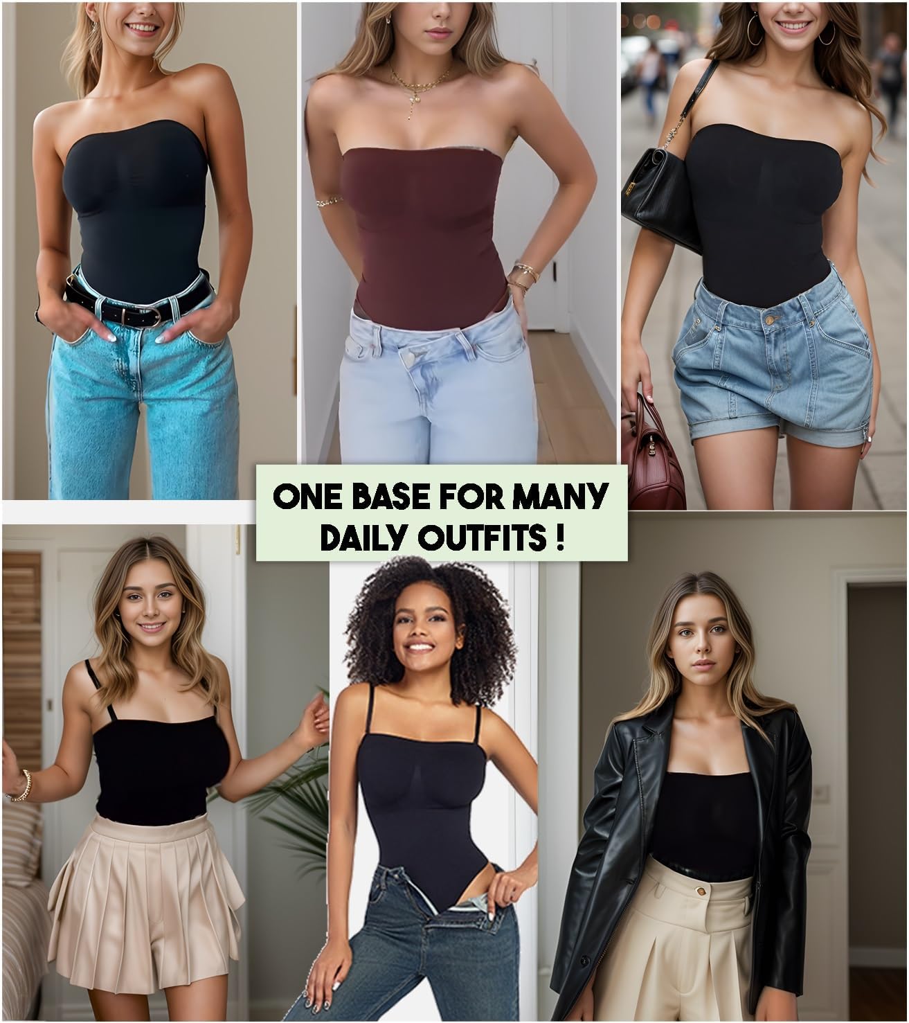 Strapless Shapewear Women's Tummy Control Bodysuit Seamless Body Shaper Thong Tube Top Bodysuits One Piece - Image 2