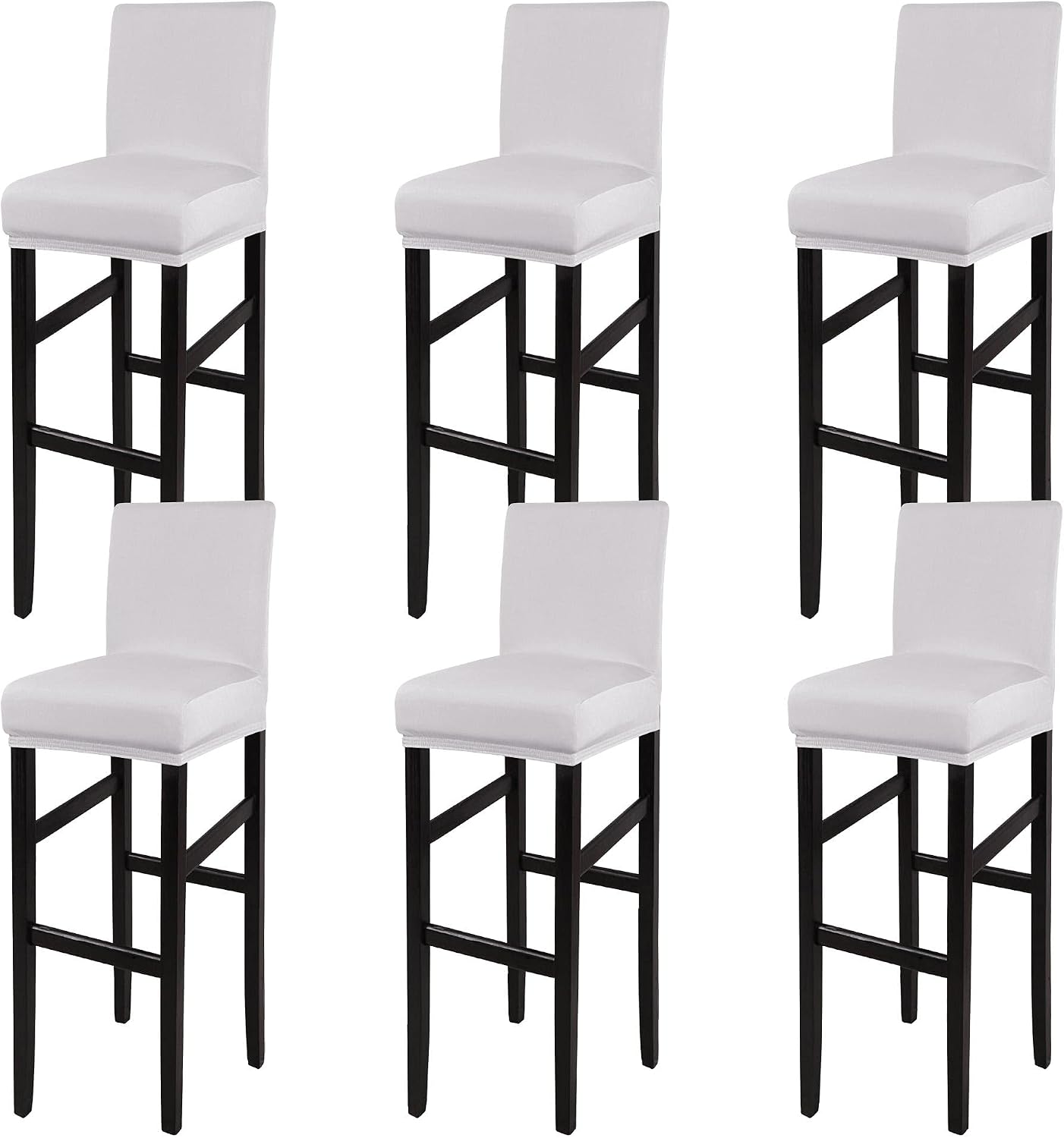 PiccoCasa Set of 6 Bar Stool Covers with Elastic Bottom, Stretch & Removable Dining Chair Covers for Pub Counter