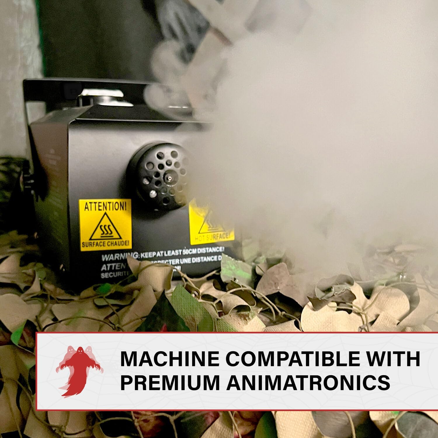 Haunted Hill Farm Fog Machine, Mini Small Low Lying Portable Indoor Smoke Machine with Remote for Halloween Animatronics & Parties