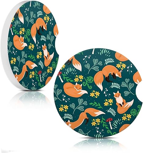 Miniatura 8 de Sun Moon Star - Posavasos absorbentes para automóvil, portavasos con base de corcho con muesca para el dedo para un fácil movimiento del portavasos