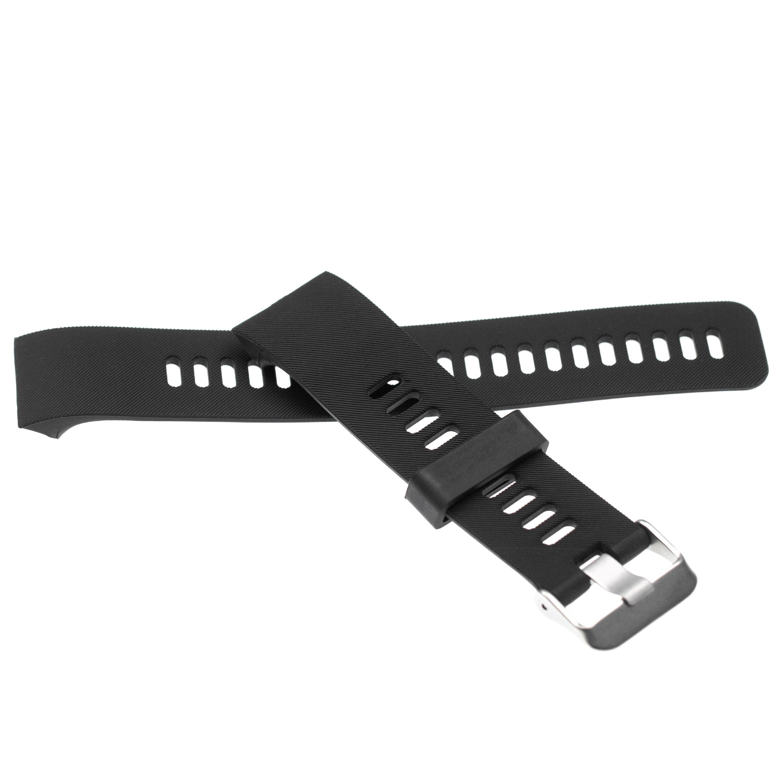 vhbw bracelet compatible avec Garmin Forerunner 35, 30 montre connectée - 13,​5 + 9,​4 cm silicone, Noir