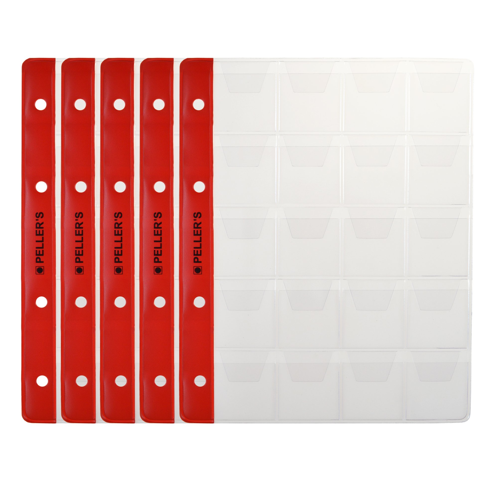 PELLER’S – 10 Feuilles De Collection – 20 Pochettes 50×50 Mm – Recharge Pour étuis Carton – Modèle XL – Sans Phtalates – Fabriqué En Europe