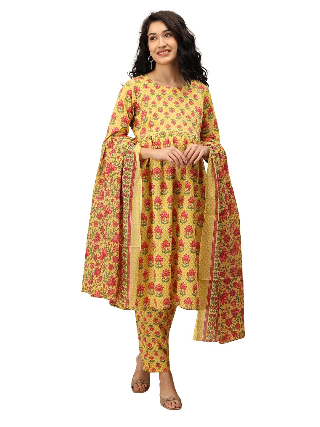 the mom store Maternity and Nursing Kurta Set with Dupatta | Pre and Post Pregnancy Wear for New Mom | Nursing Zipper | Trendy Ethnic Set for Women | Gulmohar Grace | 3XL-picture-42