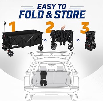 Sekey 300L Extended Collapsible Wagon, 660 lb Capacity, 48 in Long