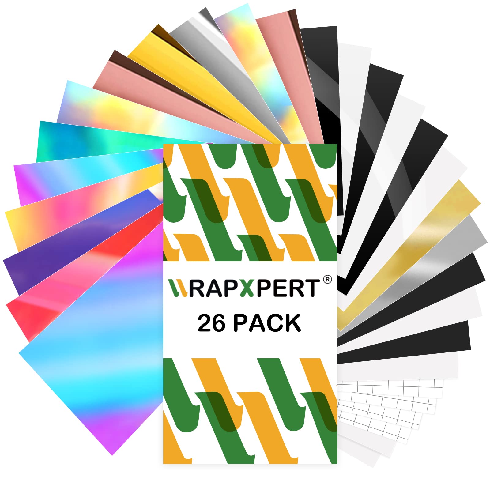 Smart Adhesive Vinyl Permanent for Cricut Joy,WRAPXPERT Adhesive Vinyl Permanent 26 Sheets(5.5"x12") for Maker 3 Accessories,Cards,Scrapbooking Supplies