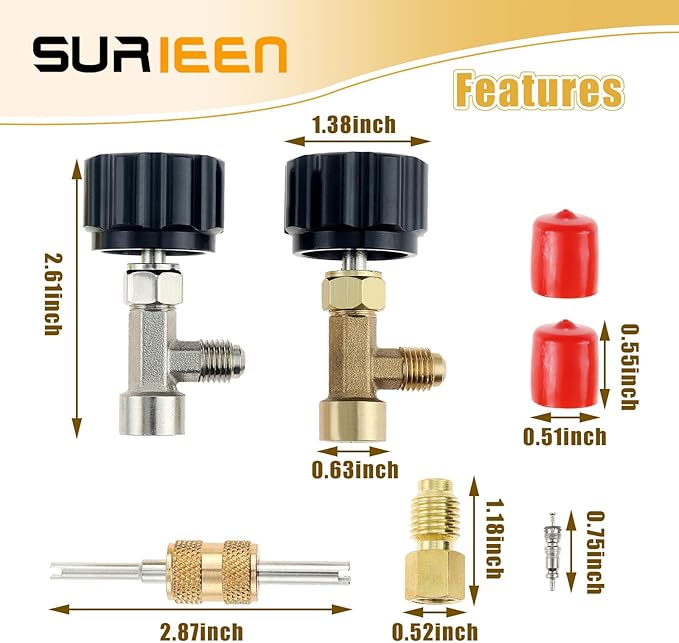 Llave de Canasta R134A, Válvulas de Canasta Autosellantes y de Punción para Sistemas de Aire Acondicionado Automotriz miniatura 2