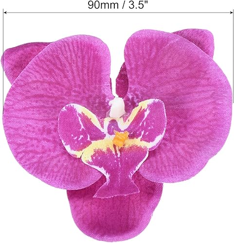 Miniatura 2 de PATIKIL Cabezas de orquídeas artificiales de 3.5 pulgadas, paquete de 20 cabezas de orquídea mariposa falsa de seda Phalaenopsis para decoración de