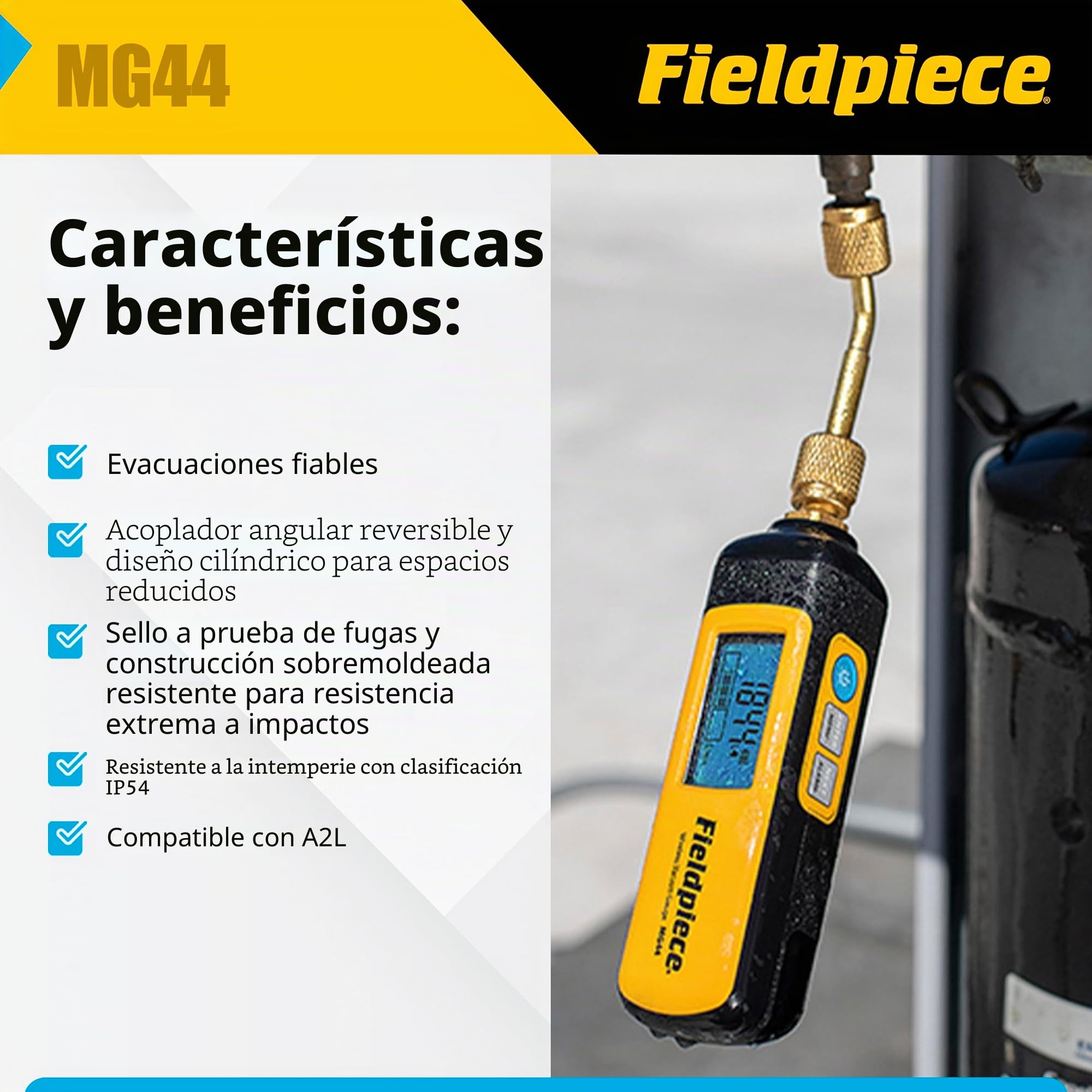 Fieldpiece MG44 - Medidor de vacío inalámbrico