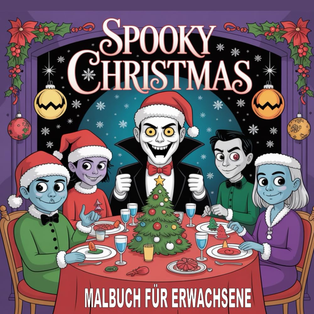 Spooky Christmas Malbuch für Erwachsene: Grusel- & Gothic-Designs für Entspannung & Stressabbau | Detaillierte Illustrationen von creepy Santas, Geistern & Monstern | Einzigartiges Weihnachtsgeschenk