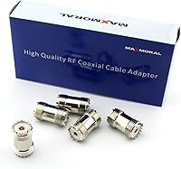 Vista 3 de Maxmoral Paquete de 2 adaptadores de cable coaxial PL-259 - Enchufe hembra a hembra UHF